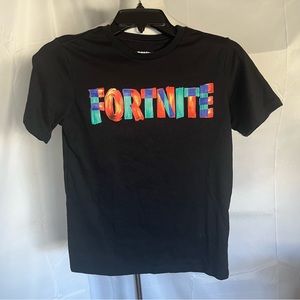 Fortnite Multicolored Brushstroke Graphic T-shirt Black Kids Size Large